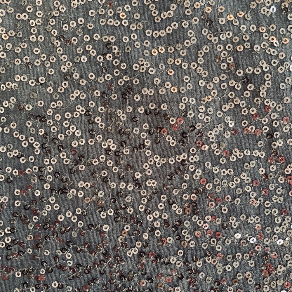 Charter Club Cotton Sequin Tee Shirt Top Black - Picture 3 of 4